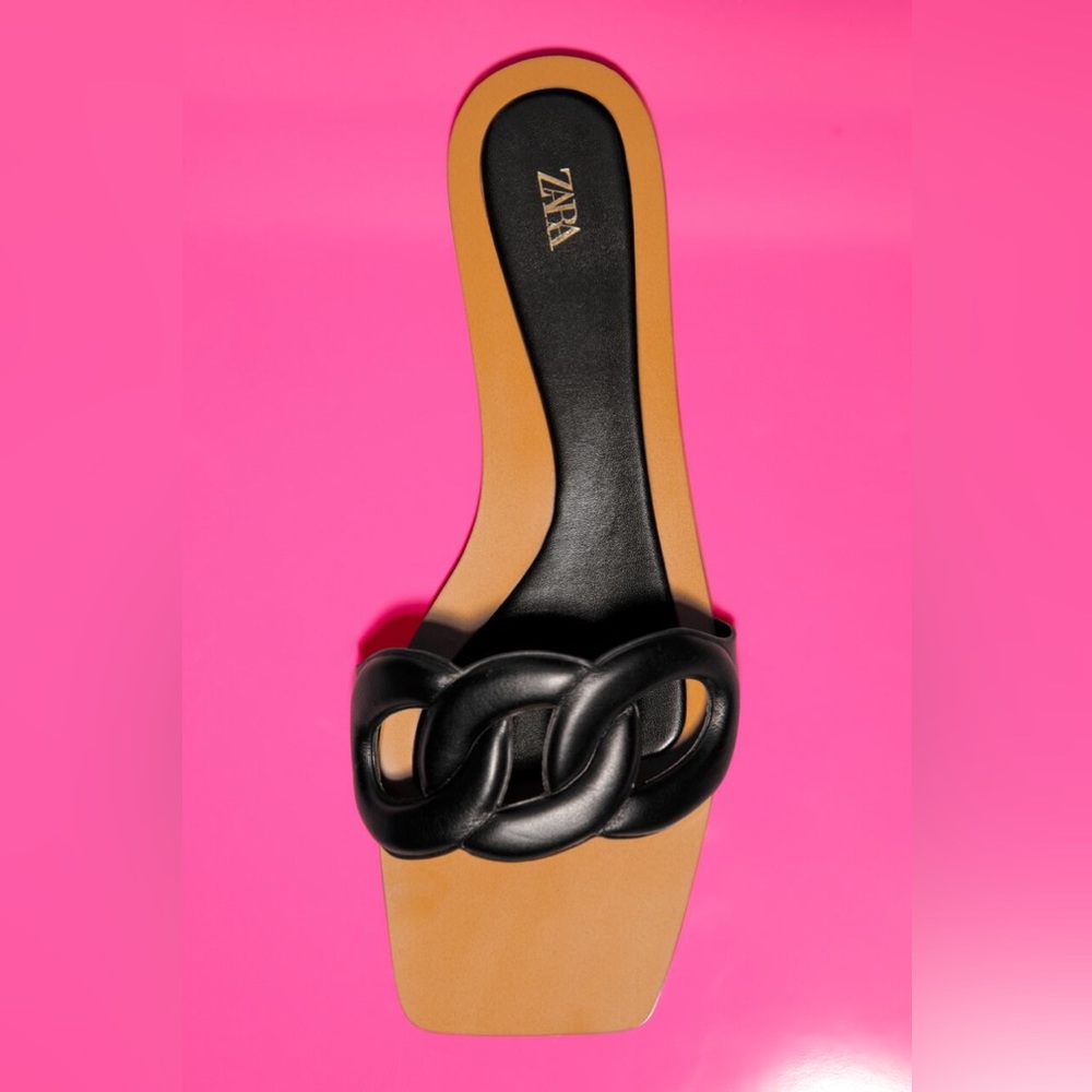 Zara Flat Padded Leather Sandals